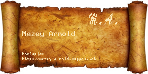 Mezey Arnold névjegykártya